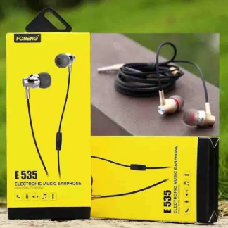 Solid Best quality Music Earphone E535, High Bass-With Mic, For All Mobile Devices
