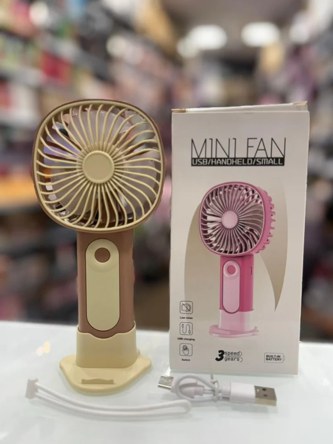 12 Inch Plastic Rechargeable Handheld Fan (3 Speed Settings, 1200mAh)