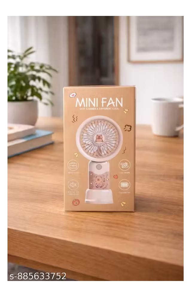 Mini Fan With Removable Battery And Charging With 3 Mode Speed Button and Mobile Holder