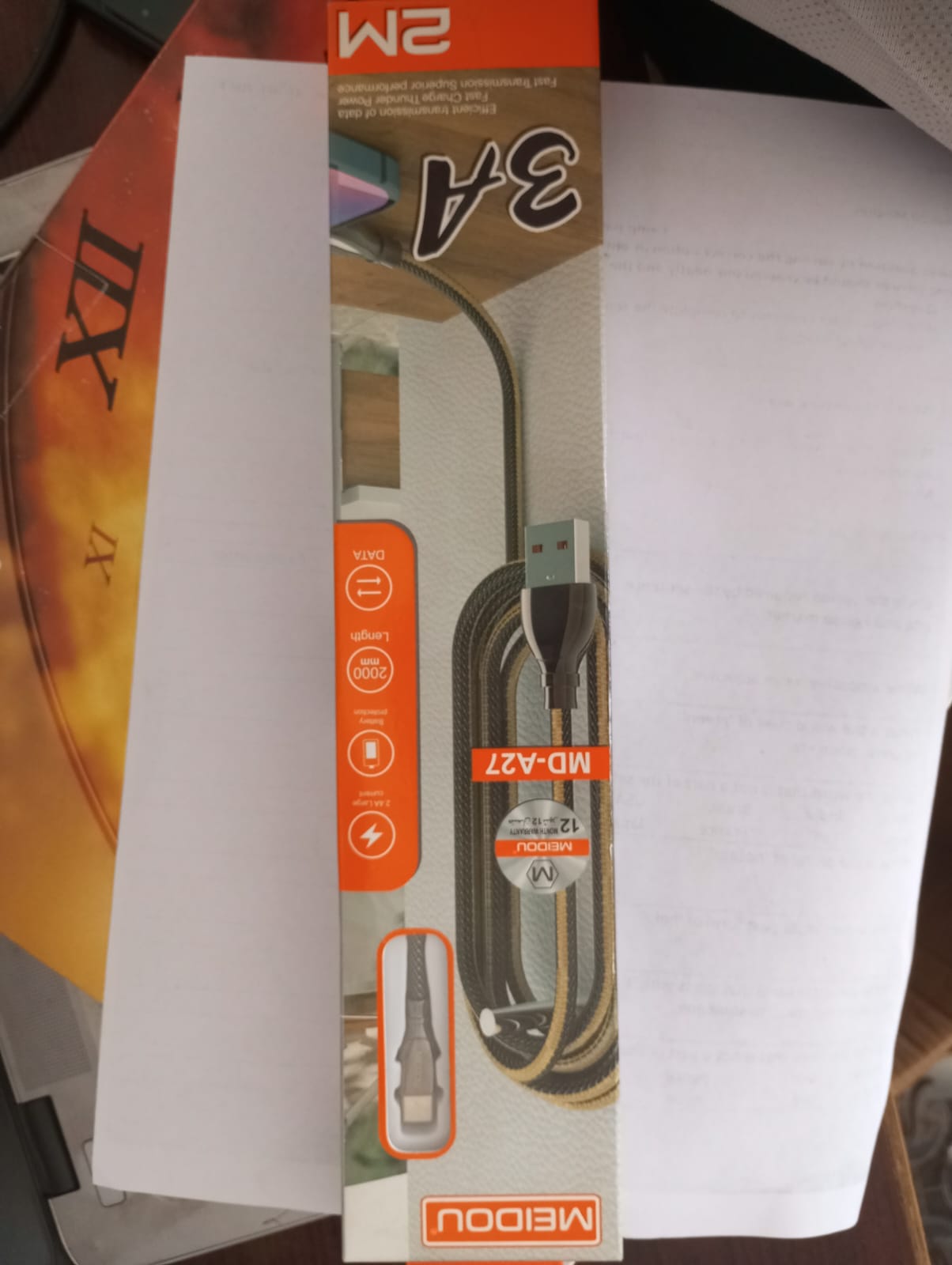 Meidou MD-A27 2 meter long data cable type-c and lightening