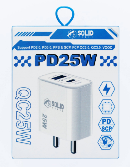 SOLID POWER PD + 25W Fast Charging Adapter (QC-25w)