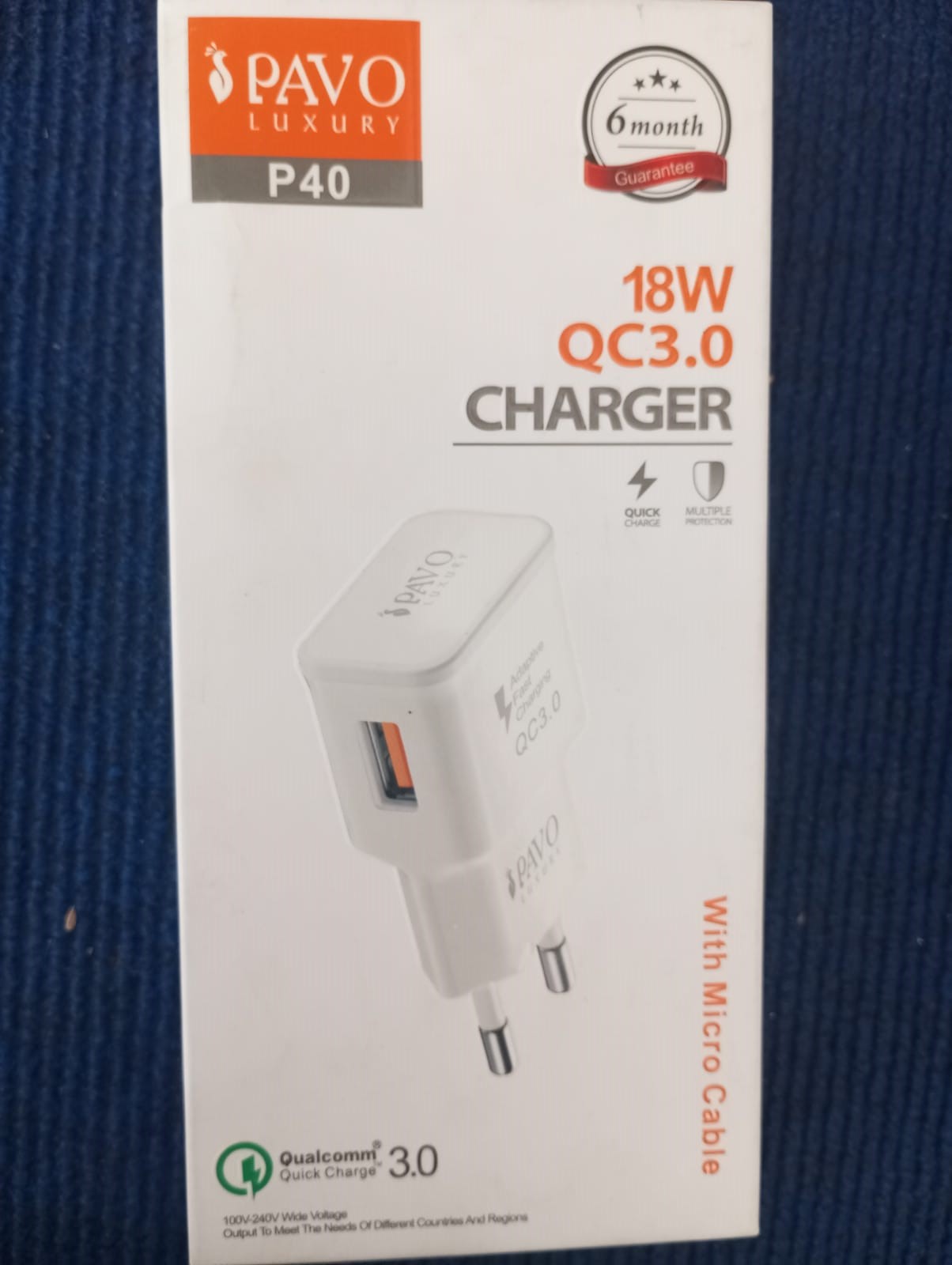 Pavo Luxury P40 micro cable charger