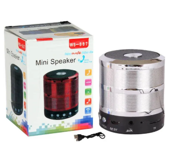 Mini Bluetooth Speaker WS-887, Support SD Card, TF card, Built-in FM Radio -Multicolor
