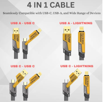 4 In 1 Data cable | 65 W All In 1 Super Fast Cable